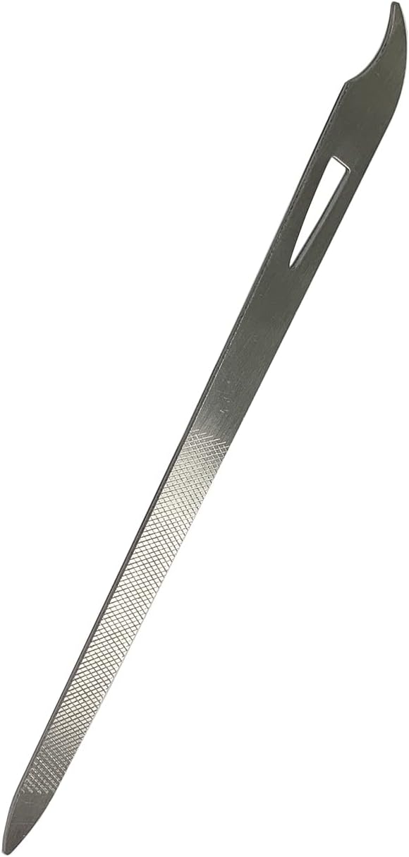 Nail Files for Natural Nails (6 Pack), Metal Nail File 5.5’’ Stainless Steel Thin Durable Nail Filer with Curved Sharp Pointed Tip Double Sided Manicure Pedicure Toenails Tools