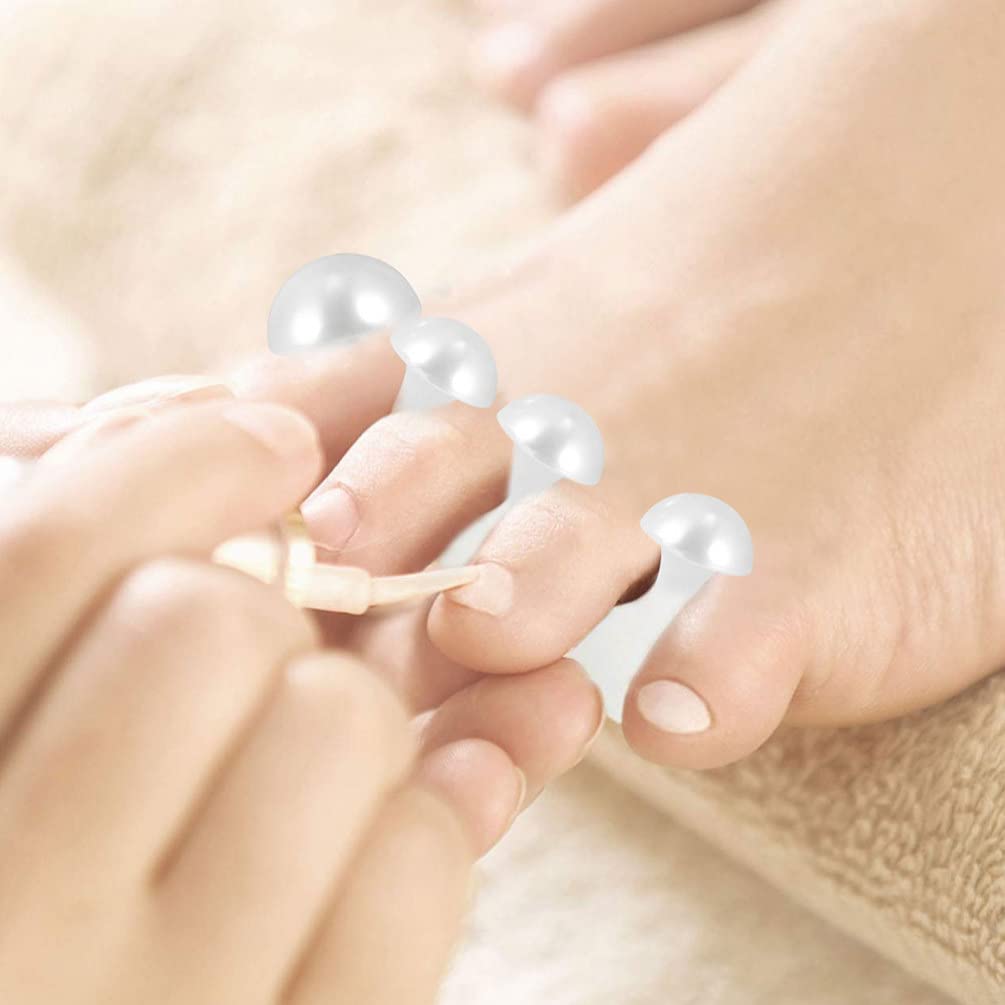 Beaupretty Silicone Toe Separators for Pedicure 8 Pieces Flower Shaped Toe Spacers Nail Polish Accessories and Tools Foot Care Dividers