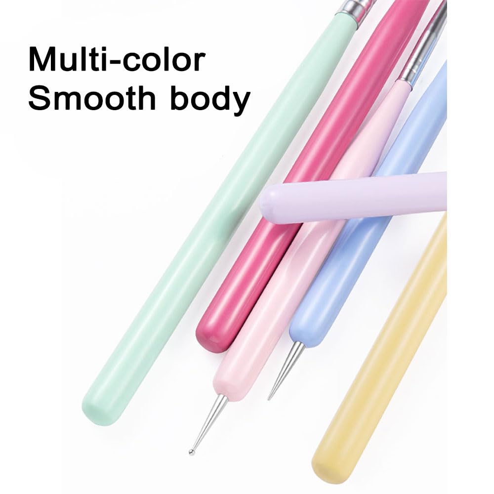 Nail Art Brushes 6Pcs - Painting, Liner, Dotting Pens for Salon