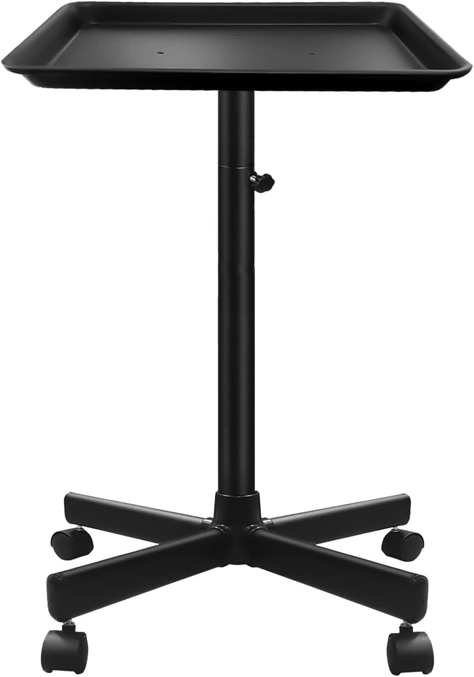 Salon Tray on Wheels, Salon Rolling Tray with Adjustable Height, Hair Stylist Tray, Suitable for Tattoo Tray and Dental Tray, No-Rusting(Black)