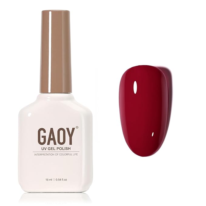 GAOY Red Gel Nail Polish, 16ml Soak Off Gel Polish, UV Light Cure for Nail Art DIY Manicure at Home, 4159 Midnight Rose