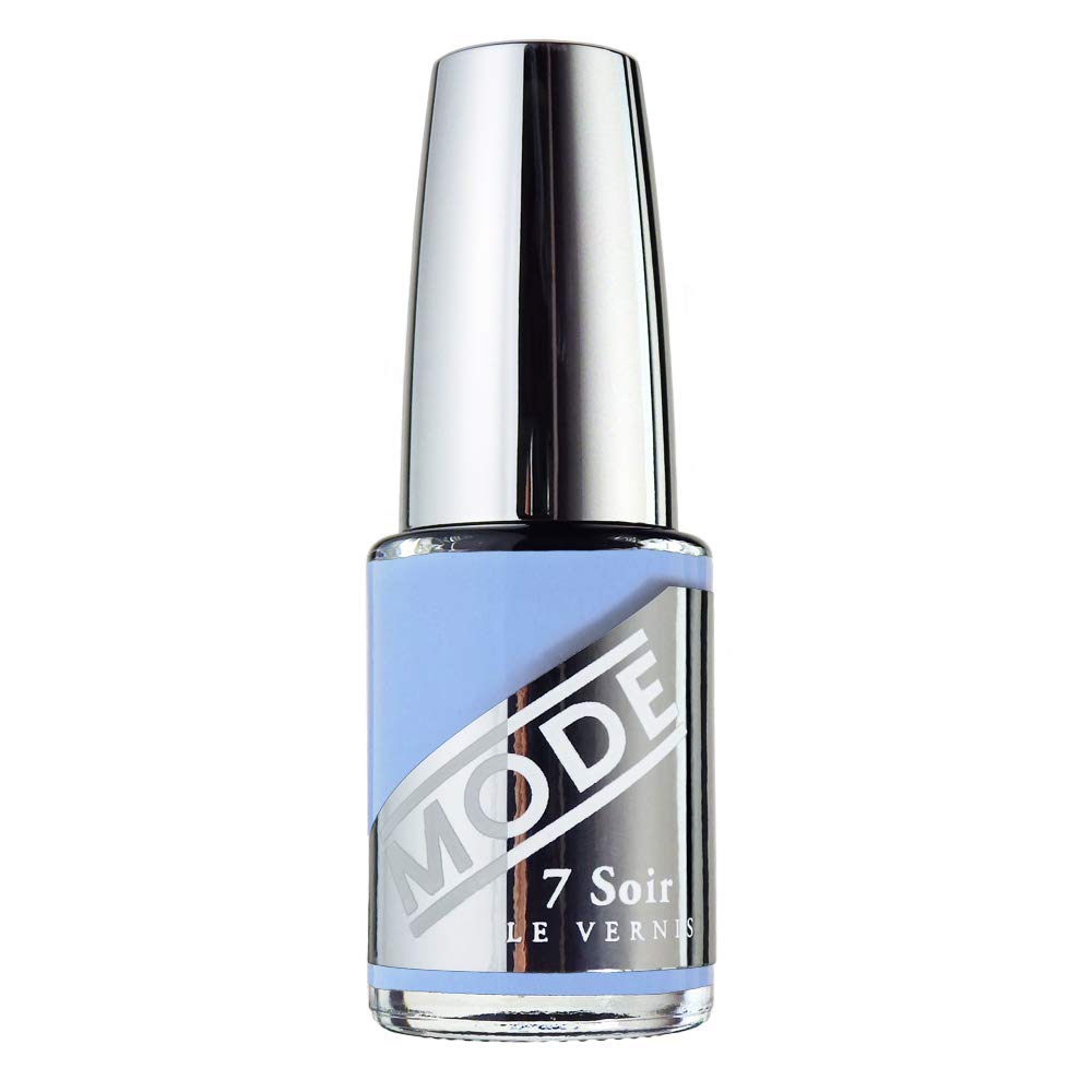 MODE Nail Polish Light Blue Periwinkle Nail Lacquer, Long Lasting Pigment Rich Color, Chip Resistant Strength, UV Protection Care, Made in NY USA, 7 Soir Le Vernis - Dancing Sky