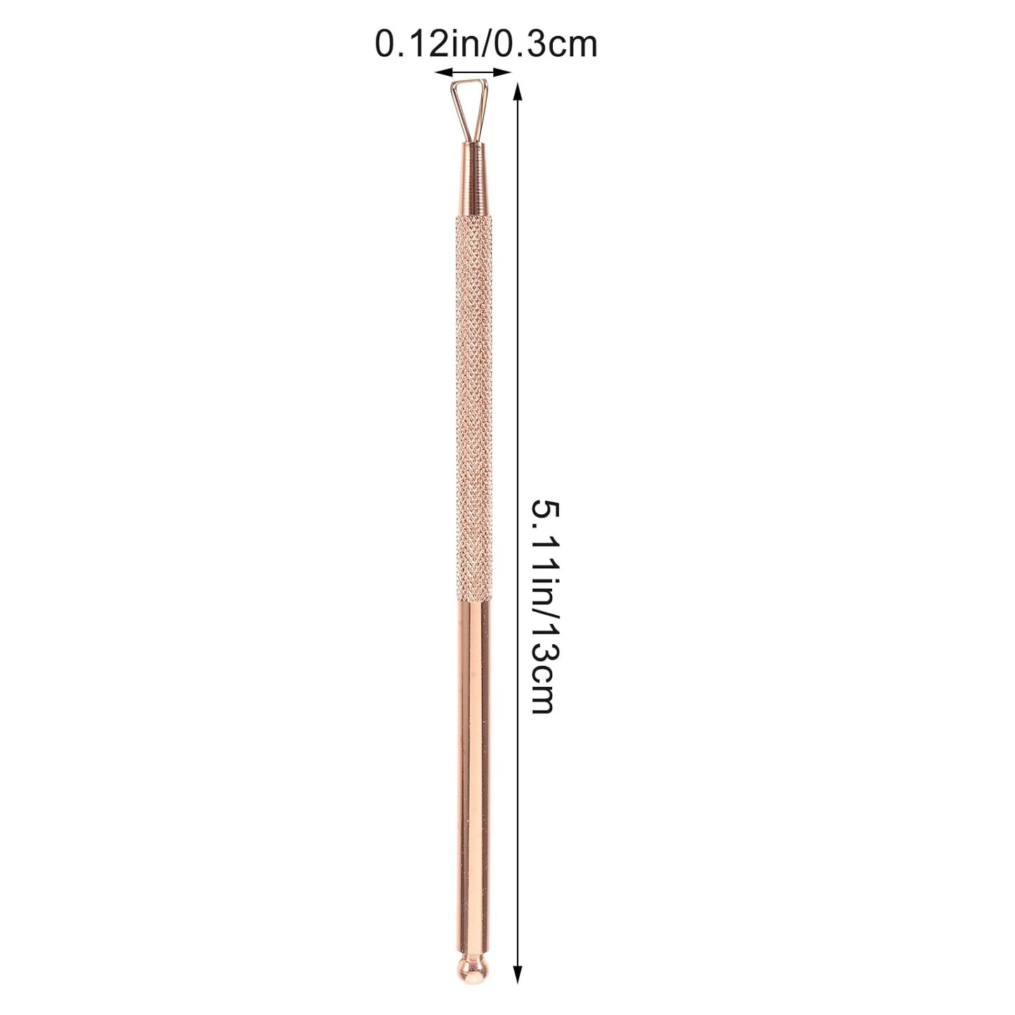 Uonlytech 4 Pcs Stainless Steel Cuticle Pusher Triangle Cuticle Peeler Scraper Gel Remover Nail Polish Nail Art Remover Tool for Manicure Beauty Salon(Rose Golden)