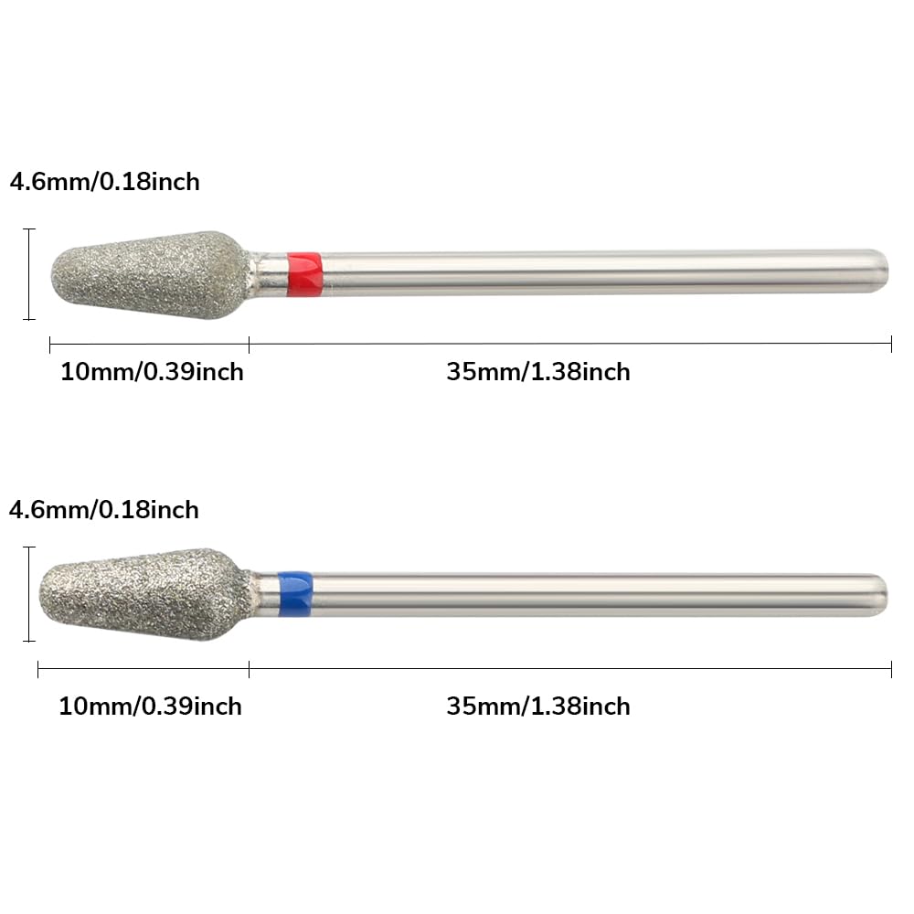 QUNZHAO 2Pcs Diamond Nail Drill Bits Carbide Conical Micro Cuticle Remover Bit for Under Nail Dead Skin Cleaning Cuticle Remove Nail Art Design Manicure(03 set)