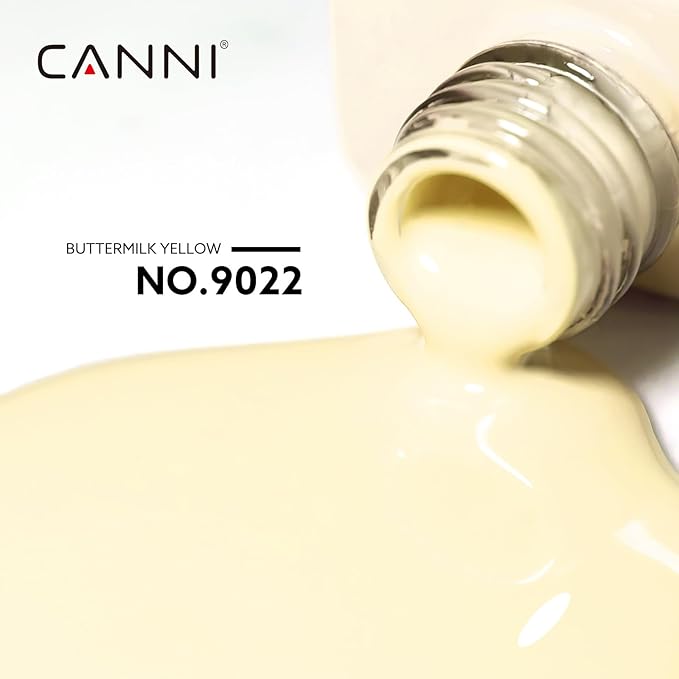 CANNI Pastel Yellow Gel Nail Polish, 1Pcs Pale Light Yellow Gel Polish Butter Neon Color High Gloss Soak Off U V Nail Manicure Salon DIY