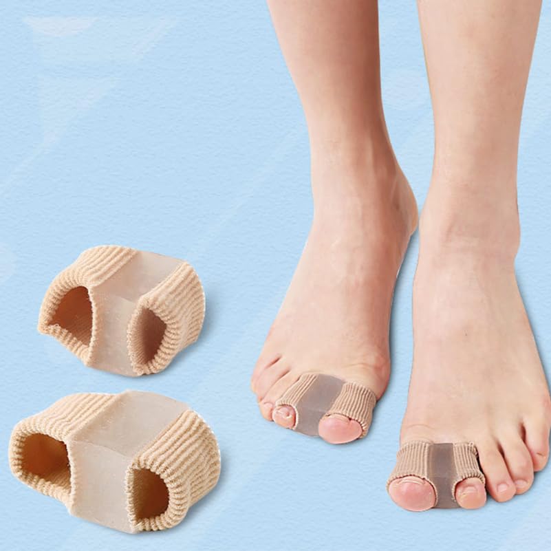 Baluue 4Pcs Ergonomic Woven Separator Comfortable Foot Care Tool for Space Cover for Hallux and Little Durable Design for Long Term Use