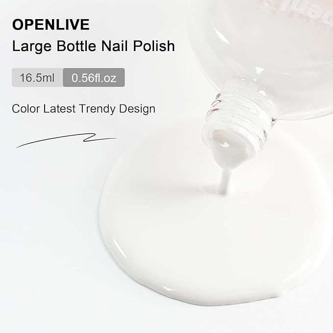 16.5ml White Perfume Nail Polish Large Volume Quick Dry Nail Polish, Long Lasting Shine, Fingernail Toenail Nail Art DIY Home Travel Nail Art Gift