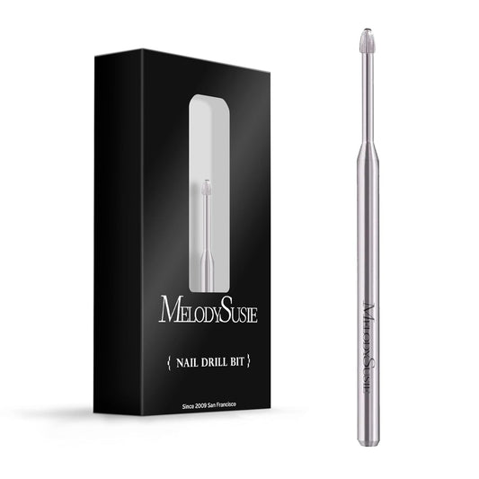 MelodySusie Cuticle Clean Nail Drill Bit 3/32'', Professional Safety Carbide Under Nail Cleaner Nail Bit for Cuticle Dead Skin Nail Prepare, Two Way Rotate, Manicure Nail Salon Supply(Silver, Fine)