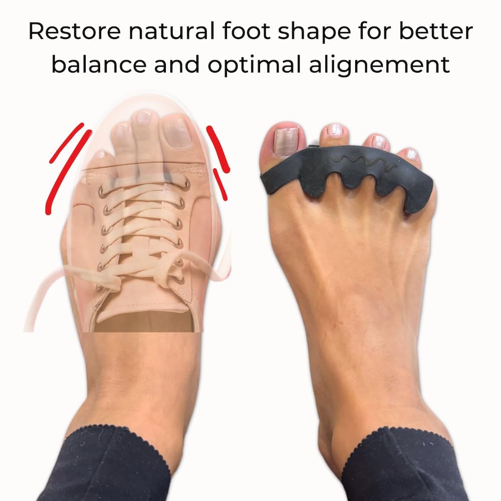 The Toe Spacer from Spacer Mobility, Recovery from the Ground Up, Correct Bunions, Plantar Fasciitis, & Correct Toes | Unisex Therapeutic Toe Spacer - Relieve Foot Pain and Tension | 4-Loop (4-Loop)