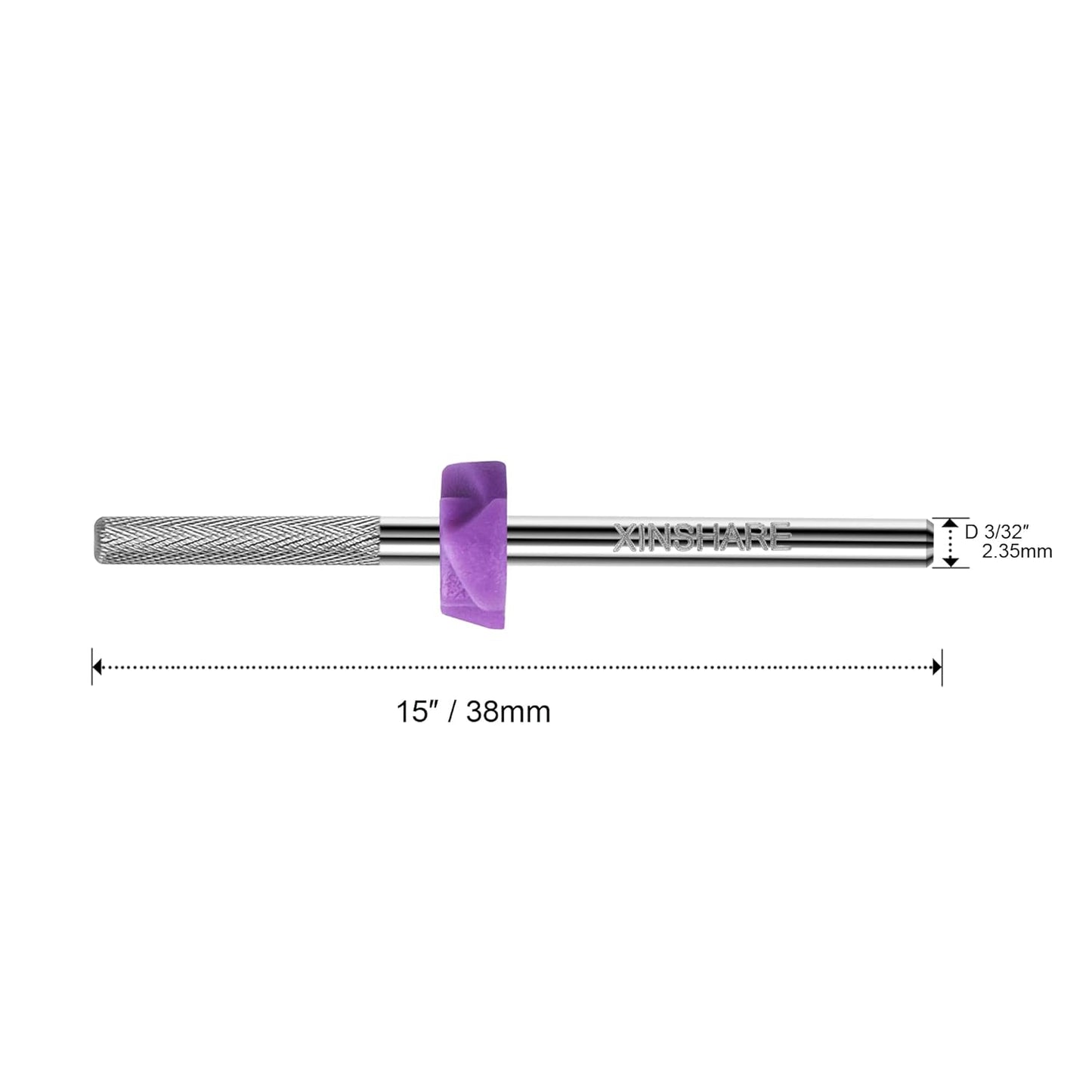 Nail Drill Bit 3/32 Inch Tungsten Carbide Professional Nature Nail Buffer Bit for Nail Cuticle Clean Manicure Pedicure Nail Efile Safety Gel Remover Home Salon Using,XXXF