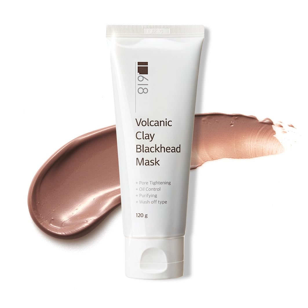 1.618 Volcanic Clay Korean Face Mask Fast-Drying Smooth Mud Mask with Tea Tree Care for Blackheads and Pores Pore Minimizer Skin Care Reducer