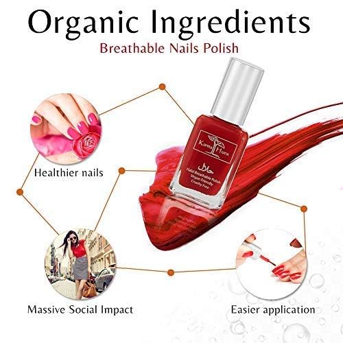 karma organic Halal Nail Polish Certified - Truly Breathable Cruelty Free and Vegan - Oxygen Permeable Wudu Friendly Nail Enamel (RABIA)