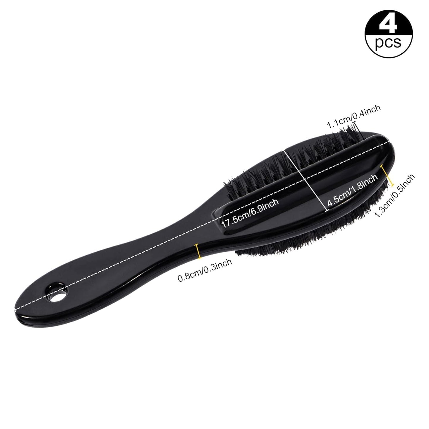 Nail Brush for Cleaning Fingernails 2 PCS, Long Handle Grip Double Sided Nail Foot Scrub Brush Fingernail Cleaner, Soft Stiff Bristles Pedicure Nail Scrubber Non-Slip for Men Women Clear White