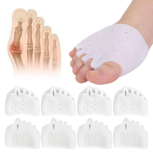 Silicone Toe Separator, 2025 New Toe Spacers Toe Seperators Correct for Overlapping, 4 Pairs Bunion Corrector Cushion, Soft Toe Separators for Women Men (White)