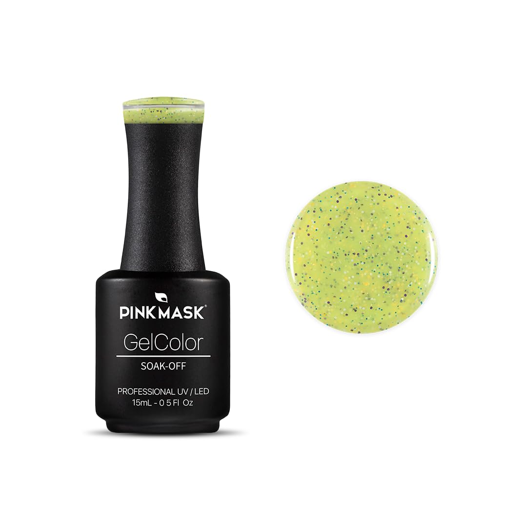 PINK MASK Gel Color Nail Polish Henri - Glow In The Dark Col. 15ml / o.5 oz - UV/LED Gel Polish, Non Wipe, Long Lasting, Soak Off Formula