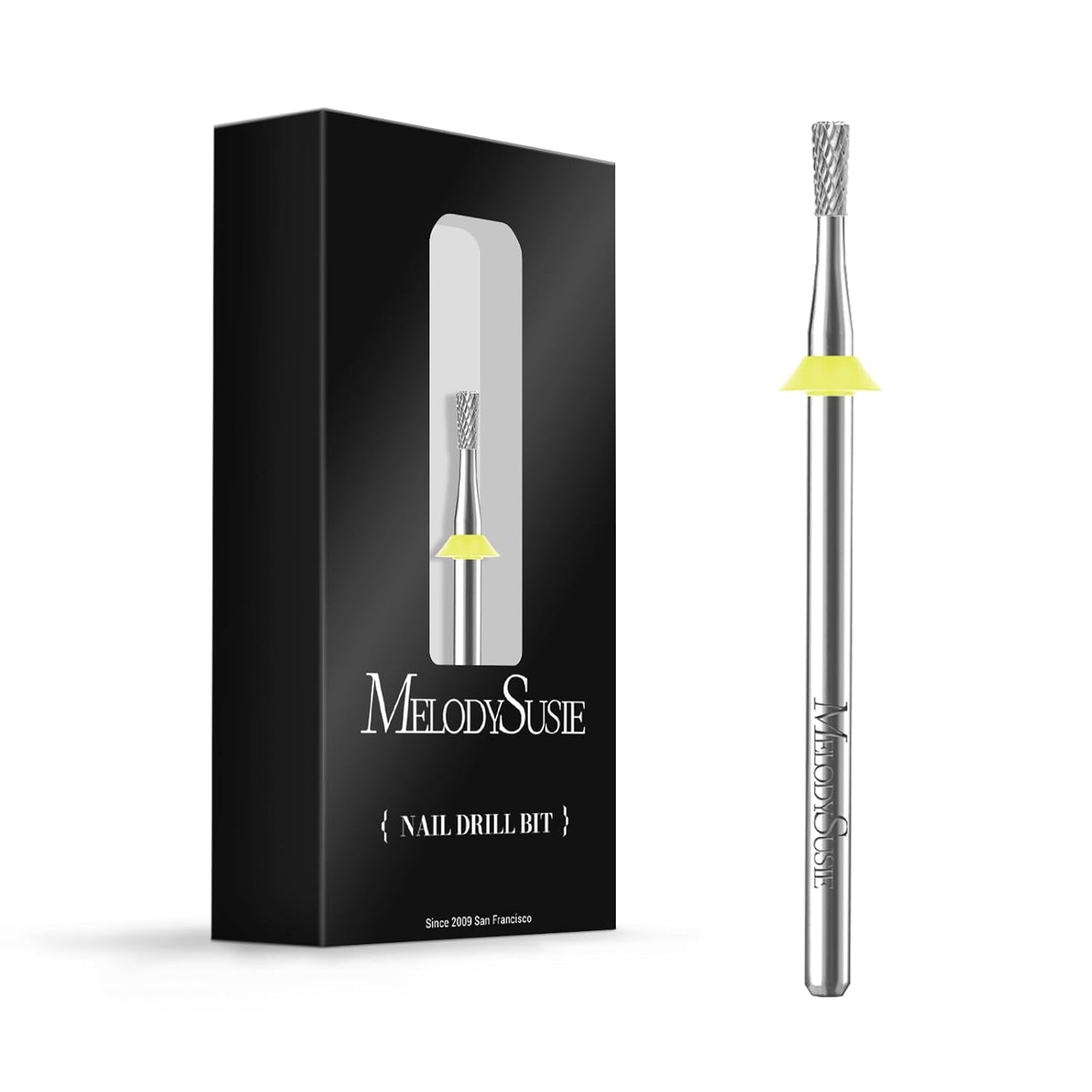 MelodySusie 2.3mm Inverted Tapered R Cut Nail Drill Bit, Professional Safety Carbide Under Nail Cleaner for Cuticle Dead Skin Nail Prepare, Manicure Nail Salon Supply, XF, Silver