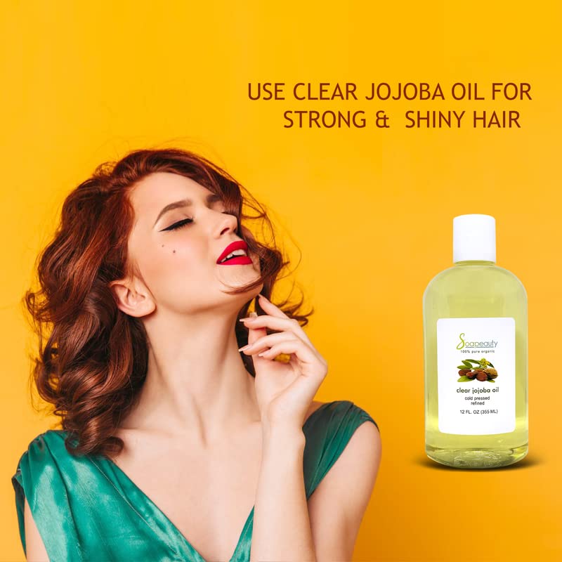 Soapeauty Clear Jojoba Oil | 100% Pure & Natural | Refined, Cold Pressed, Hexane Free | Moisturizing Oil for Skin, Face, Hair & Nails | 24 fl oz (2 * 12 fl oz)