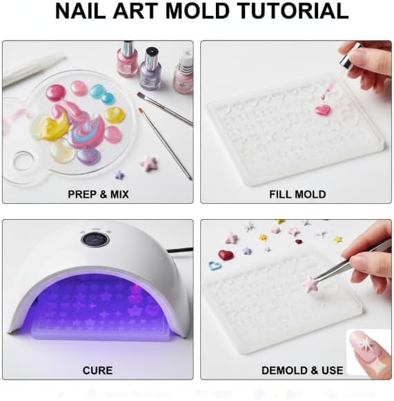 1 Pcs Star Silicone Nail Art Molds for Women Resin Nail Design