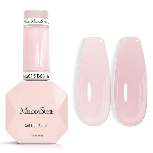 MelodySusie Jeweliver Gel Nail Polish, 0.5Fl.oz Pink Gel Polish Cream Color Soak Off UV LED Light Cure Gift for Women Manicure Nail Art DIY at Home B6615