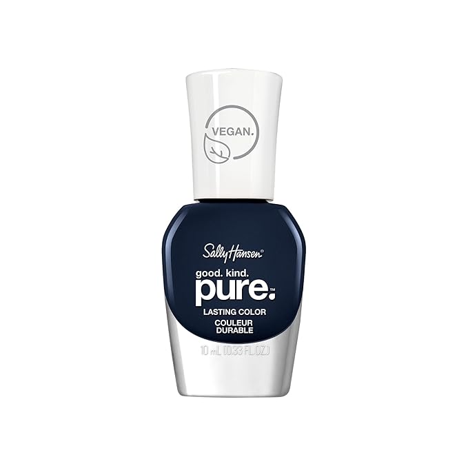 Sally Hansen Good. Kind. Pure. Nail Polish | Plant-Based, Vegan, 16-Free Formula | Opaque, Shiny | 365 Blueberry Tart | Navy Blue Nail Color