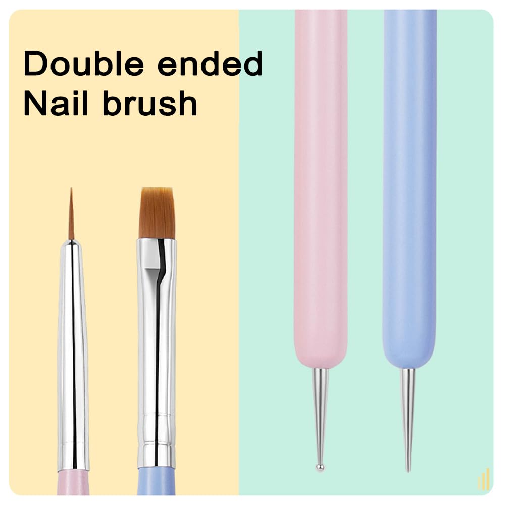 Nail Art Brushes 6Pcs - Painting, Liner, Dotting Pens for Salon