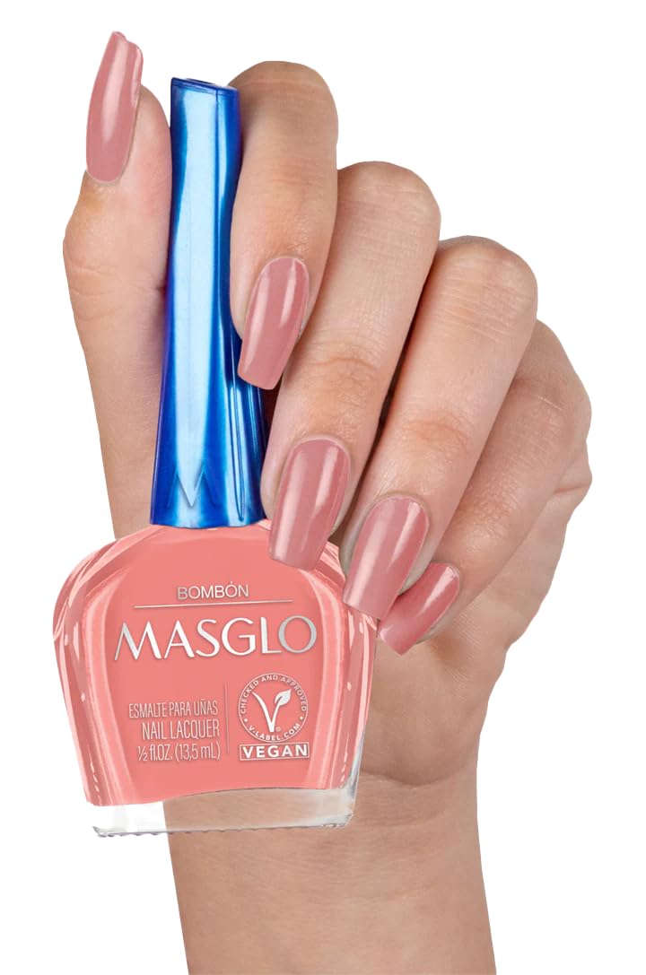 MASGLO Tradicional – Nail Polish 13-Free Formula, Up to 7 Days of Wear, High-Coverage & Glossy Finish, Vegan – (0.5 oz)