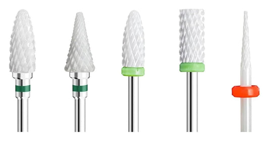 WWJN 5Pc Ceramic Nail Art Drill Bits Rotary Cutter Clean Apparatus for Manicure Nail Milling Machine Accessories Removal Nail Gel Tool