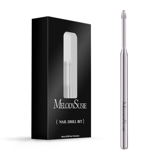 MelodySusie Cuticle Clean Nail Drill Bit 3/32'', Professional Safety Carbide Under Nail Cleaner Nail Bit for Cuticle Dead Skin Nail Prepare, Two Way Rotate, Manicure Nail Salon Supply(Silver, Coarse)