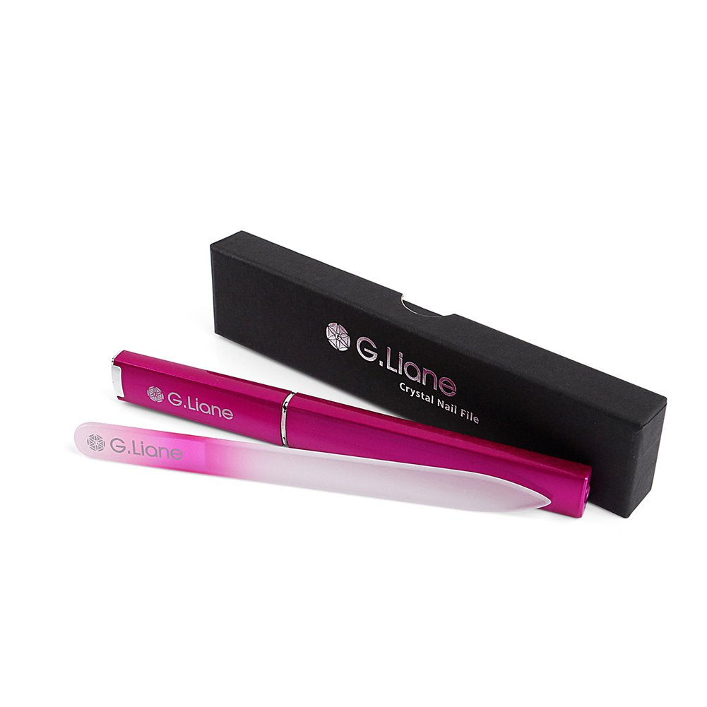 Crystal Nail File Set–Professional Nail File Manicure Pedicure Kit for Natural Nails Acrylic Nails Gels Nails Manicure Tools for Home and Salon(Rainbow Pink)