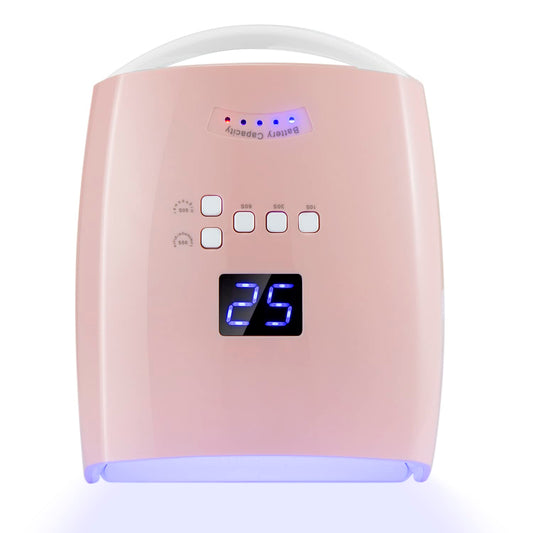 48W Rechargeable UV LED Nail Lamp,Cordless Professional Gel Nail Lights Nail Art Manicure Tools for Home and Salon (Pink)