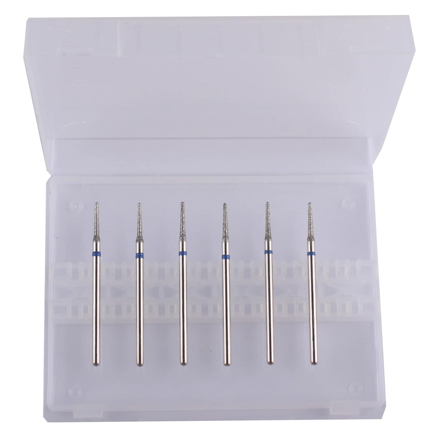 MZCMSL 6pcs Needle Shaped Cuticle Drill Bits for Manicure Under Nail, 3/32 shank Diamond Nail Bit