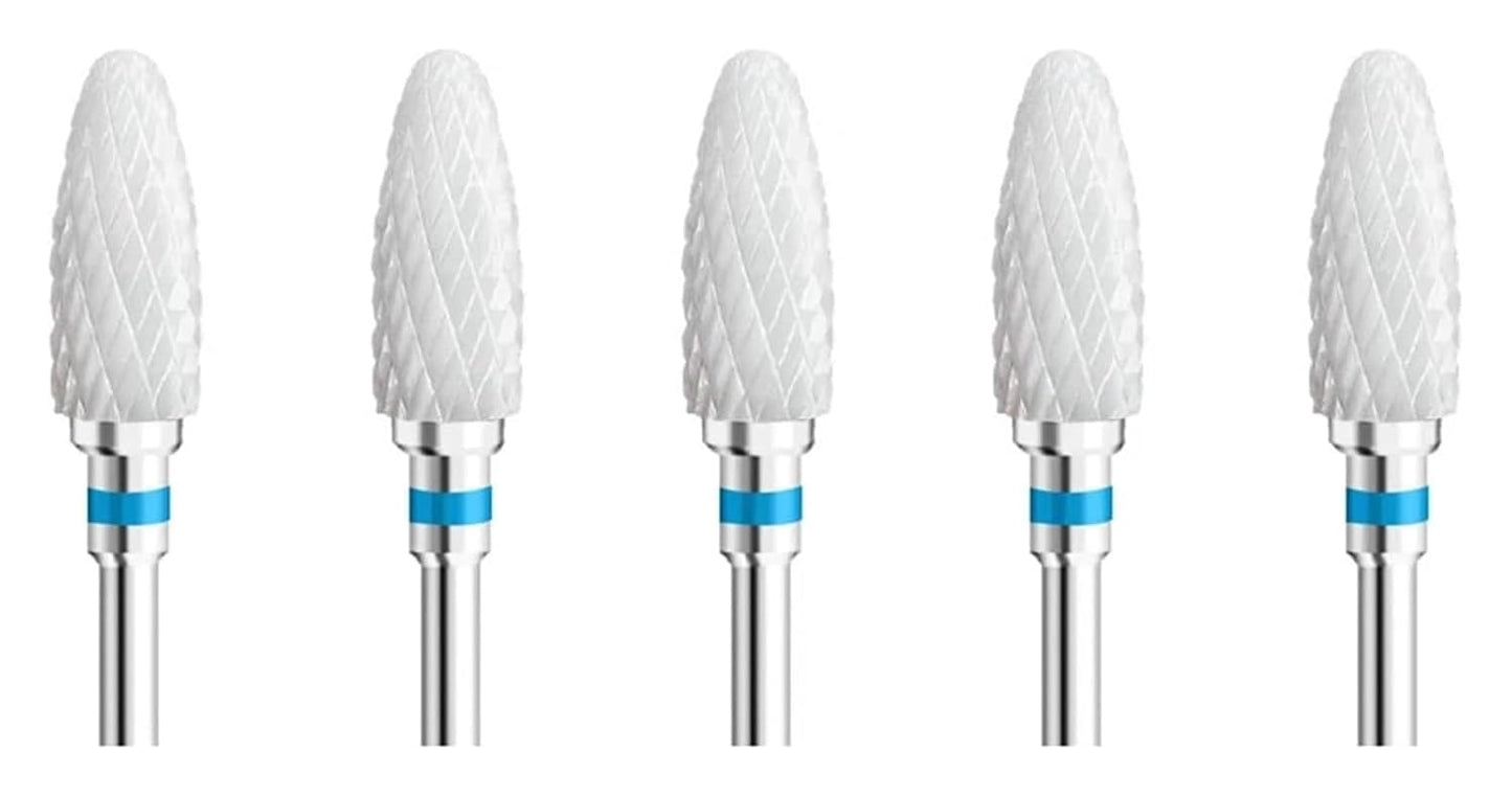 WWJN 5Pc Ceramic Nail Art Drill Bits Rotary Cutter Clean Apparatus for Manicure Nail Milling Machine Accessories Removal Nail Gel Tool