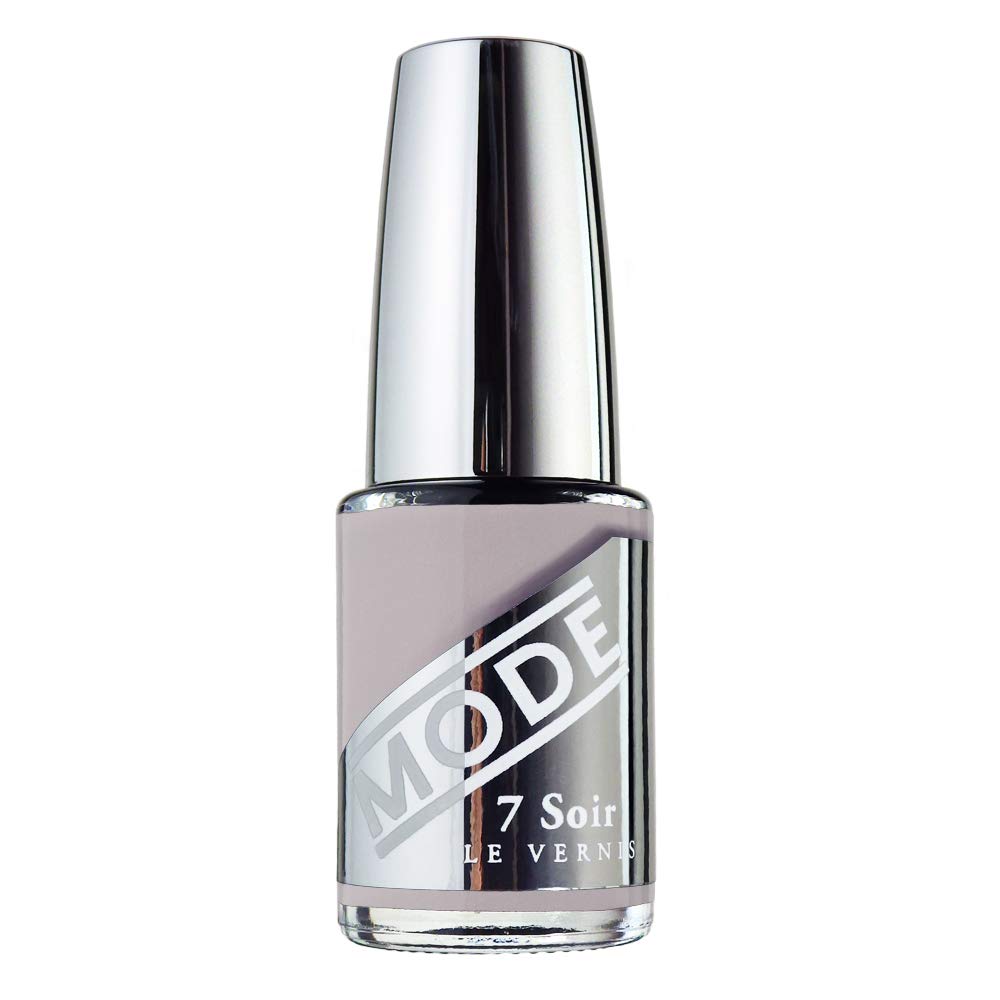 MODE Light Taupe Beige Greige Nail Polish Long Lasting Pigment Rich Nail Lacquer Color, Chip Resistant Strength, UV Protection, Cruelty Free, Made in NY USA, 7 Soir Le Vernis, Prim and Awkward
