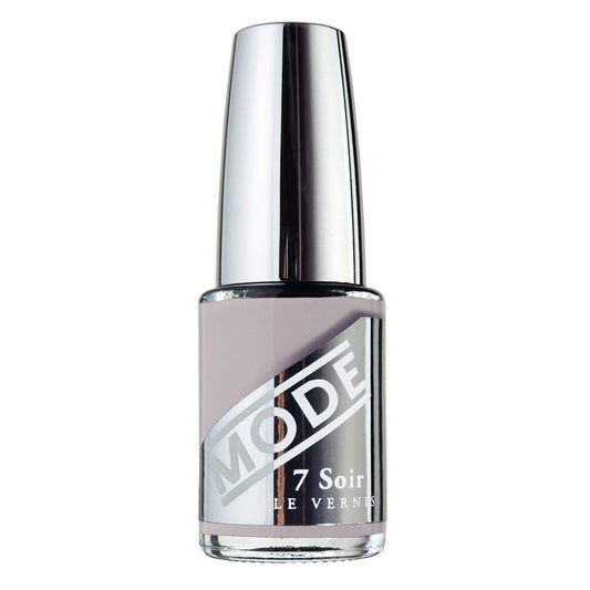 MODE Light Taupe Beige Greige Nail Polish Long Lasting Pigment Rich Nail Lacquer Color, Chip Resistant Strength, UV Protection, Cruelty Free, Made in NY USA, 7 Soir Le Vernis, Prim and Awkward