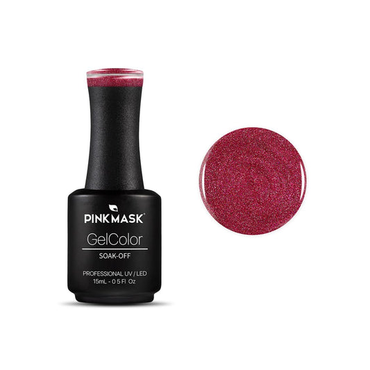 PINK MASK Gel Color Nail Polish Arlequin - Col. Masquerade 15ml / o.5 oz - UV/LED Gel Polish, Non Wipe, Long Lasting, Soak Off Formula