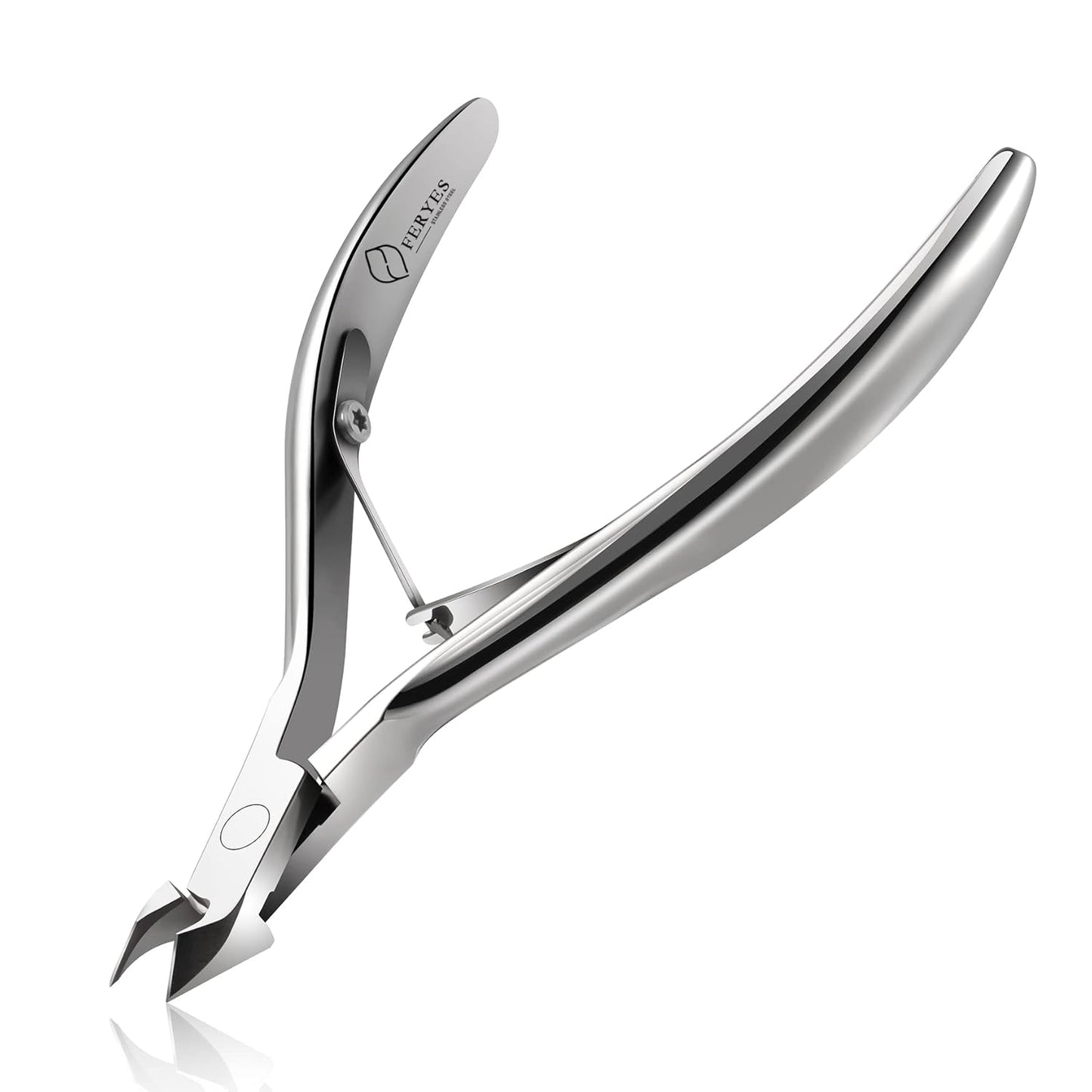 FERYES Cuticle Clipper Professional Manicure and Pedicure Cuticle Remover Tools, Medical Grade Stainless Steel Cutial Cutter, 6mm Jaw- 1 Piece (Silver)