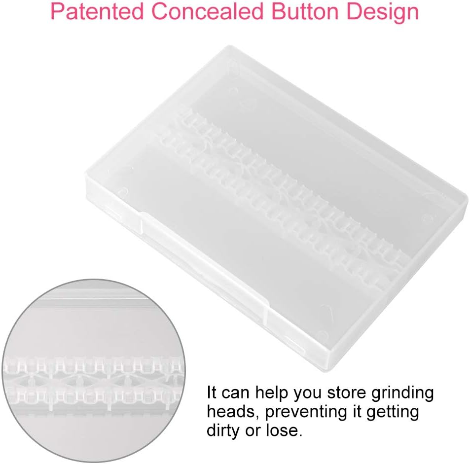 Nail Drill Bit Case, Nail Drill Bit Holder Stand Display Organizer 14 Holes Empty Nail Grinding Organizer Case Nail Art Polishing Grinding Drill Bit Holder Manicure Tool for Home Nail Salon Use