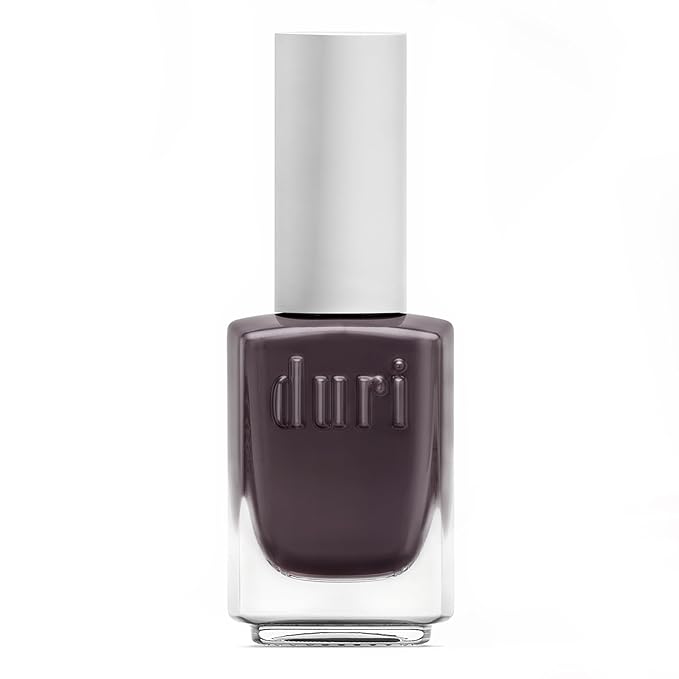 duri Nail Polish, 568 Mud Slide, Soft Deep Brown with Purple Tint, Full Coverage, Glossy Finish, Quick Drying, Lasting, 0.45 Fl Oz