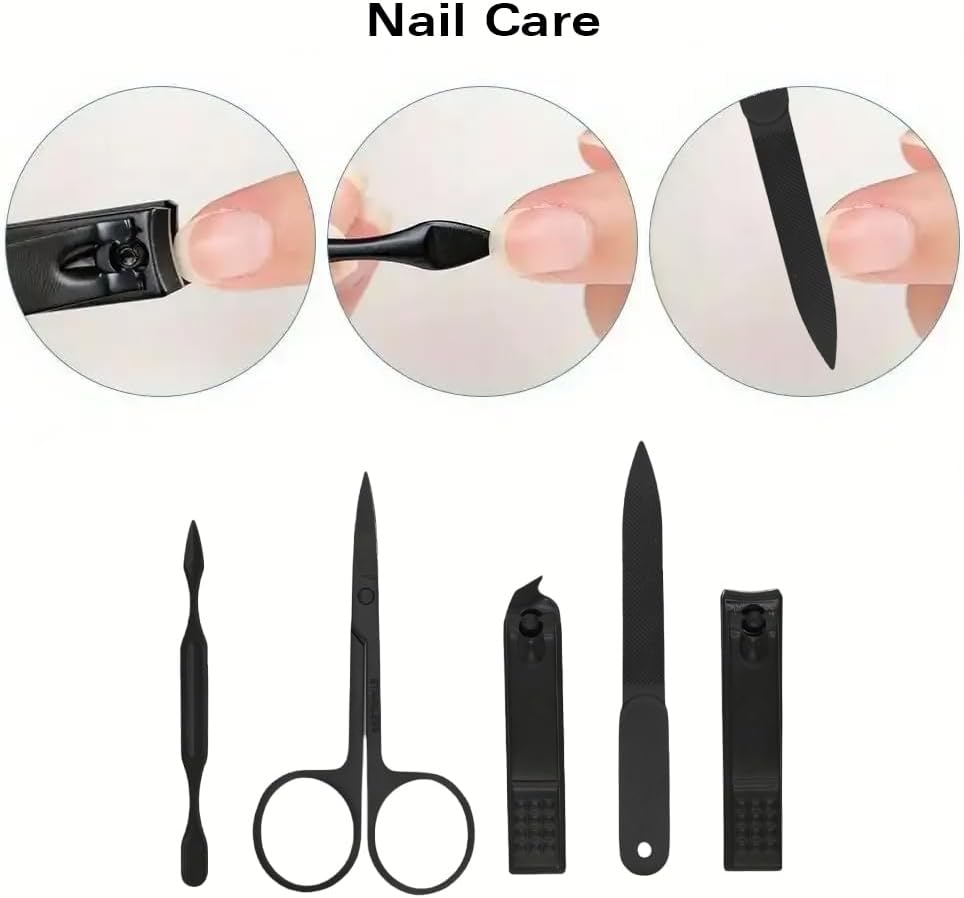 Manicure set Men Personal Care Tools Accessories Finger and Toe Nail Clippers Kit Professional Manicure Pedicure Kit With Travel Case Nail Grooming Kit Present for Men Husband Boyfriend Parent
