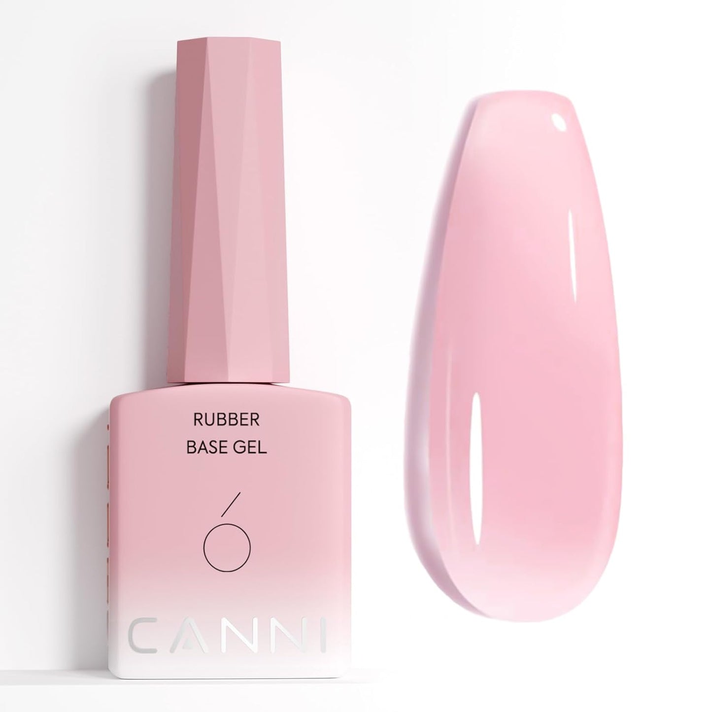 CANNI Rubber Base Gel – 9ml Soft Pink Base Coat Gel, Natural Cover Strengthening for Weak Nails, Soak Off UV LED for DIY Salon Manicure