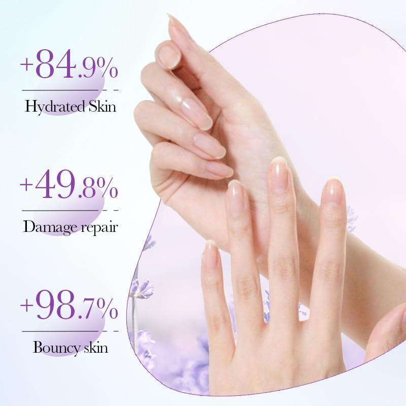 5 Pairs Hands Moisturizing Gloves, Lavender Essence Hand Skin Repair Renew Mask Infused Collagen, Vitamins + Natural Plant Extracts for Dry, Aging, Cracked Hands