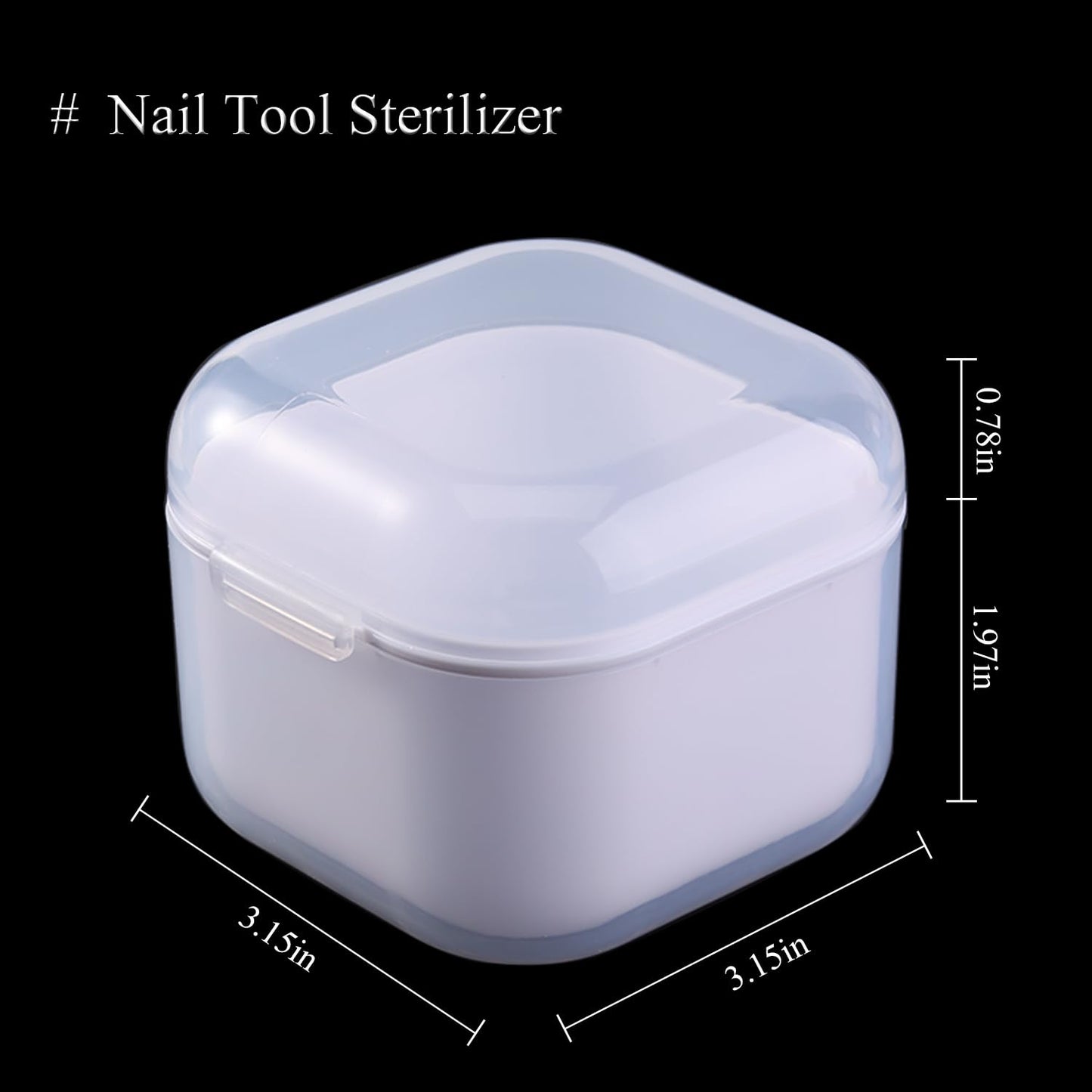 1Pcs Nail Tool Sterilizer, Nail Drill Bits Cleaning Box Disinfection Container For Nail Art Accessories Manicure Sterilization Tray Salon Supplies Sterilizer Cup With Drain Basket (white)