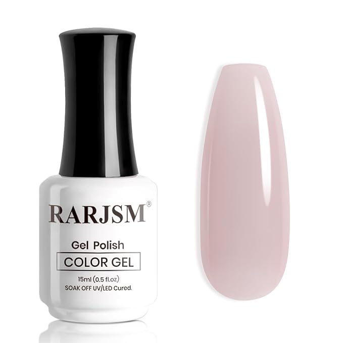 RARJSM Nude Soft Matte Pink Gel Nail Polish Neutral Skin Tone Sheer Jelly Gelpolish 1PC 15ml Single Bottle Creamy Transparent Natural Nudegel Polish Soak off Cured for Home Salon French Manicure