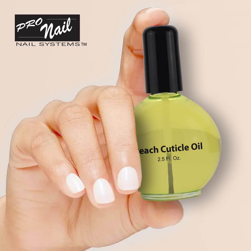 PRO NAIL - Cuticle Revitalizing Oil for Nails, Peach, 2.5 Oz - Professional Strength, Pedicure and Manicure - Moisturizes and Strengthens Nails and Cuticles - Soothing and Nourishing