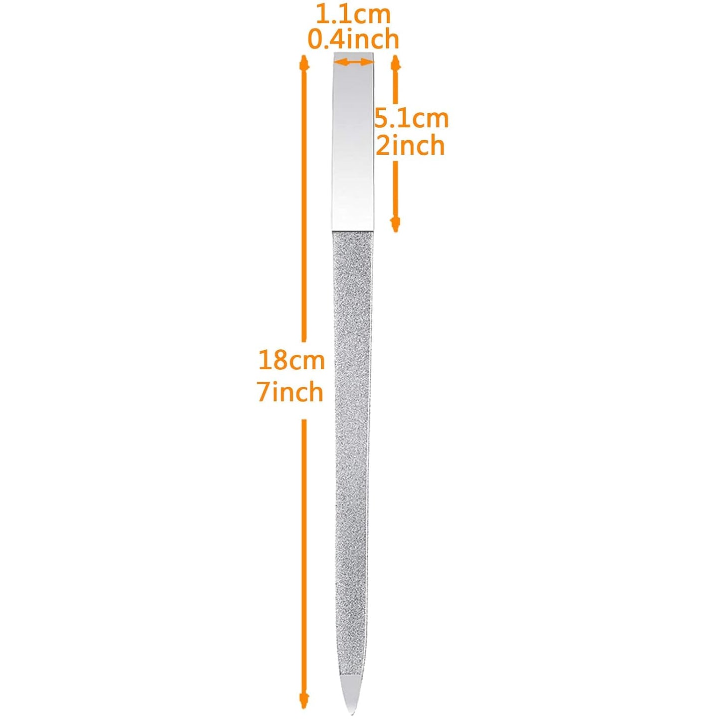 5 PCS Diamond Nail File Double Sided Metal Fingernail Manicure Files for Polish Nail, Removes Nail Ridges 7 Inches