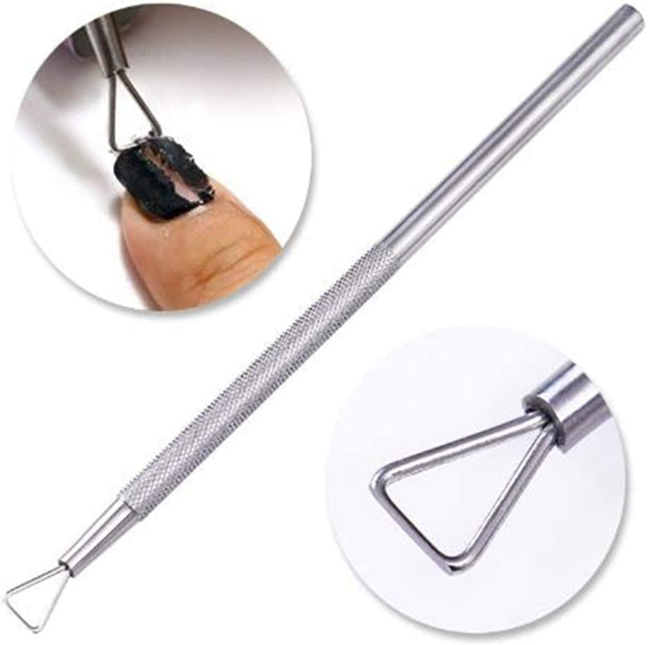 Nice & DeftCuticle Pusher Stainless Steel Nail Art Remover Tool Triangle Cuticle Peeler Scraper Remove Gel Nail Polish(Silver Color)