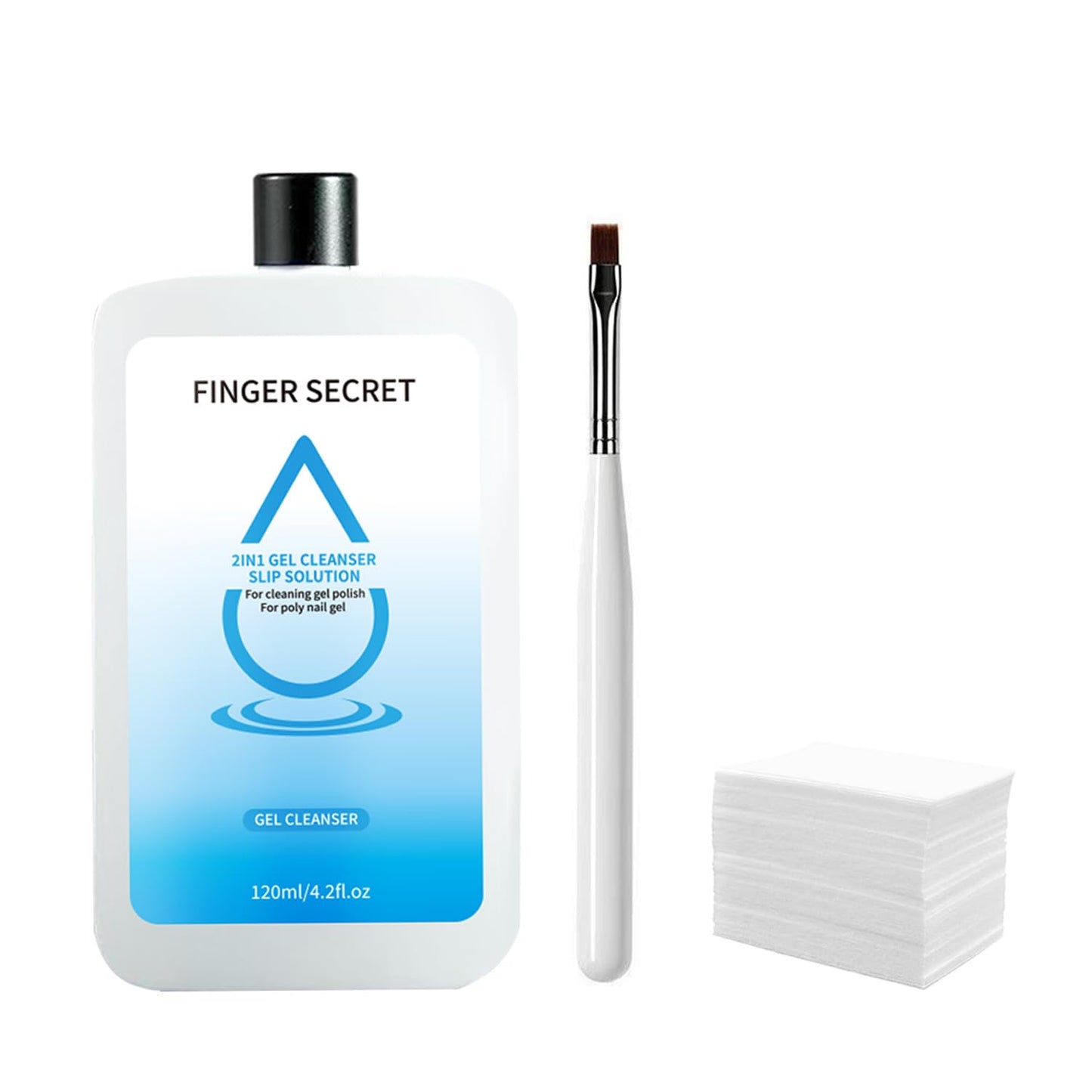 2in1 Slip Solution For Poly Nail Gel - 120ml Professional Gel Cleaner Keep Your Nails Clean and Tidy Ideal for Nail Art Design in Home or Salon