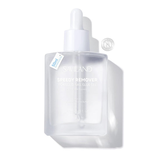 SAVILAND Advanced Nail Glue Remover: 50 ML Solid Nail Glue Gel Remover for Press On Nails Gentle & Easy with Castor Oil VE Gentle Non-Drying Odor-Free Non-Acetone Glue Remover Not for Gel Polish