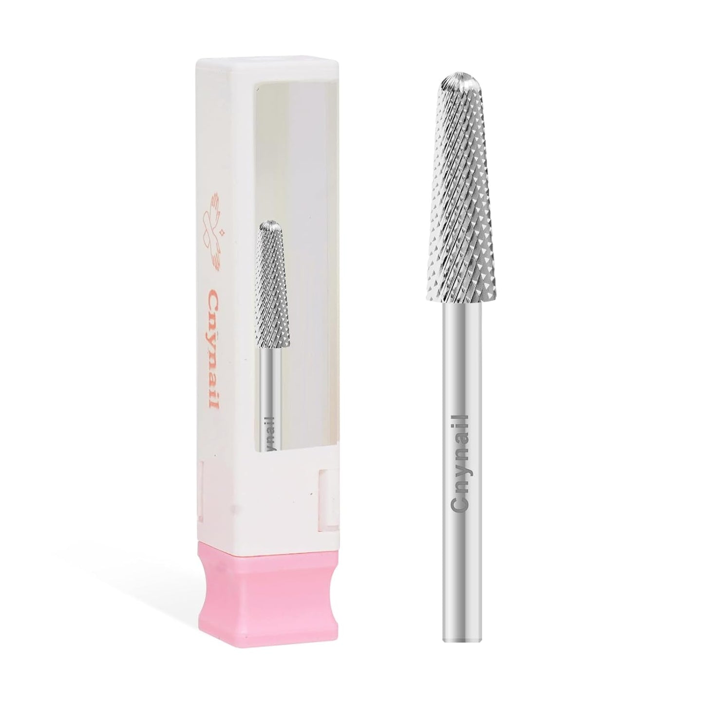 Cnynail 3/32" 4.0MM Small Cone Clean Medium Grit Carbide Cuticle Cleaner Bit for Electric Nail Drills – Professional Manicure Tool for Nail Salons and Home Use (F Grit. Silver)