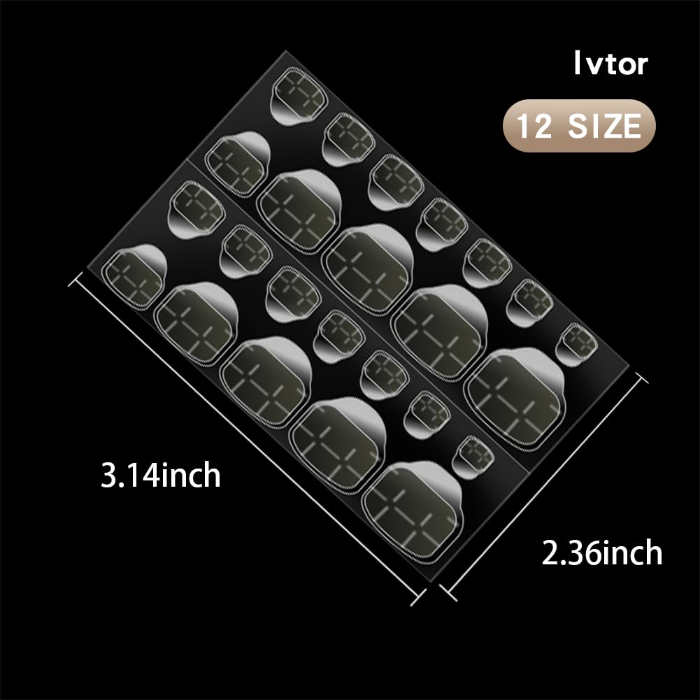 Invisible Adhesive Tabs, Waterproof Nail Sticker, Jelly Double-Sided Adhesive for Press On Nails, 10 Sheets 240PCS Nail Glue for Toenail
